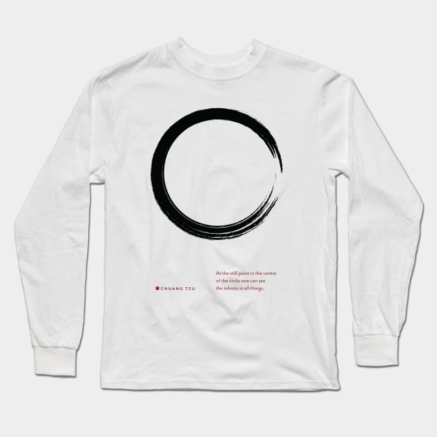 Enso Circle Zen Meditation Art Print Long Sleeve T-Shirt by Stonework Design Studio